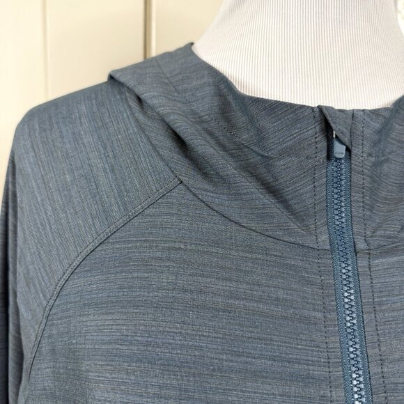 Athleta Racer Running Free Windbreaker Jacket  3X Gray Blue Athleisure Gym - Picture 3 of 8